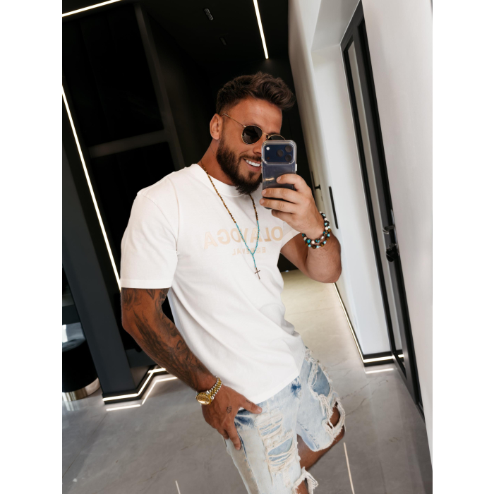 BLUZKA T-SHIRT MĘSKI OVERSIZE OLAVOGA MEN BOHO ECRU