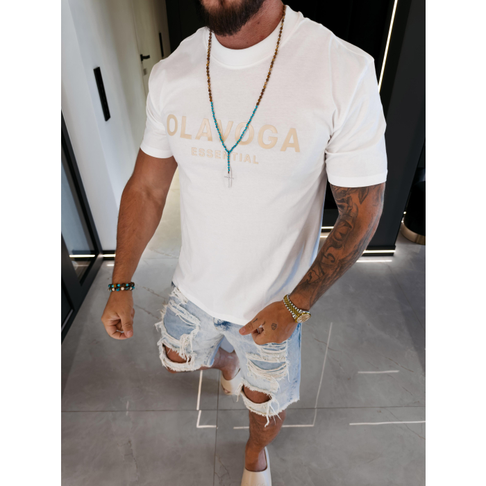 BLUZKA T-SHIRT MĘSKI OVERSIZE OLAVOGA MEN BOHO ECRU