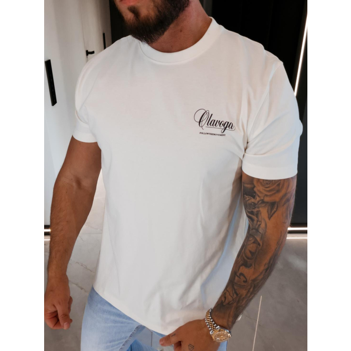 BLUZKA T-SHIRT MĘSKI OVERSIZE OLAVOGA MEN BREEZER SORO ECRU