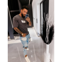 BLUZKA T-SHIRT MĘSKI OVERSIZE OLAVOGA MEN ECHRE