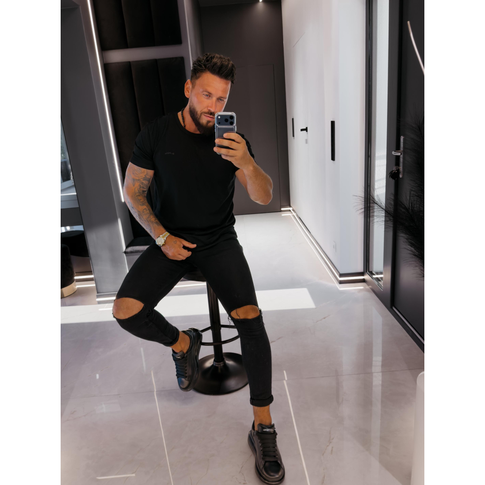 BLUZKA T-SHIRT MĘSKI OVERSIZE OLAVOGA MEN FLUOR BLACK