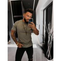 BLUZKA T-SHIRT MĘSKI OVERSIZE OLAVOGA MEN GRAVIX KHAKI