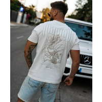 BLUZKA T-SHIRT MĘSKI OVERSIZE OLAVOGA MEN LUXVEENCE ECRU