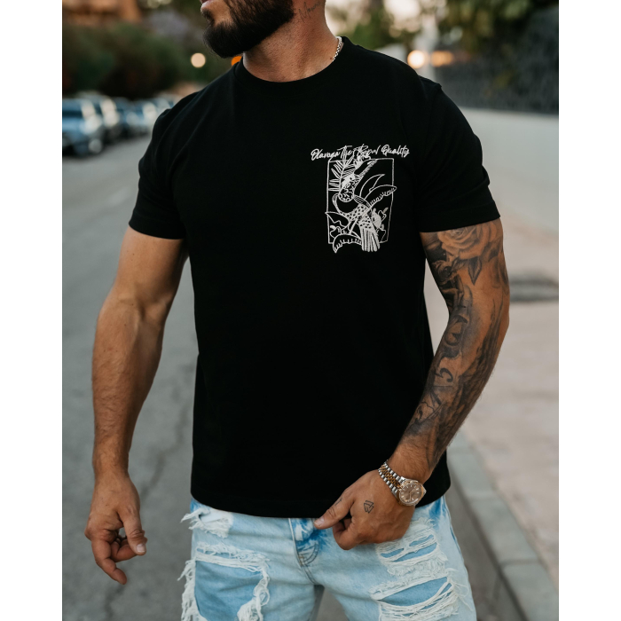 BLUZKA T-SHIRT MĘSKI OVERSIZE OLAVOGA MEN LUXVEENCE BLACK