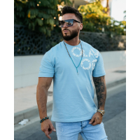 BLUZKA T-SHIRT MĘSKI OVERSIZE OLAVOGA MEN MALOR SKY BLUE