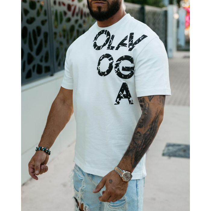 BLUZKA T-SHIRT MĘSKI OVERSIZE OLAVOGA MEN MALOR ECRU