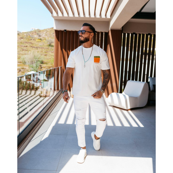 BLUZKA T-SHIRT MĘSKI OVERSIZE OLAVOGA MEN NOER WHITE