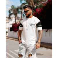 BLUZKA T-SHIRT MĘSKI OVERSIZE OLAVOGA MEN VALDORIN ECRU
