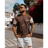 BLUZKA T-SHIRT MĘSKI OVERSIZE OLAVOGA MEN VALDORIN BROWN