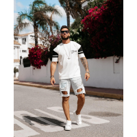 BLUZKA T-SHIRT MĘSKI OVERSIZE OLAVOGA MEN VALDORIN ECRU