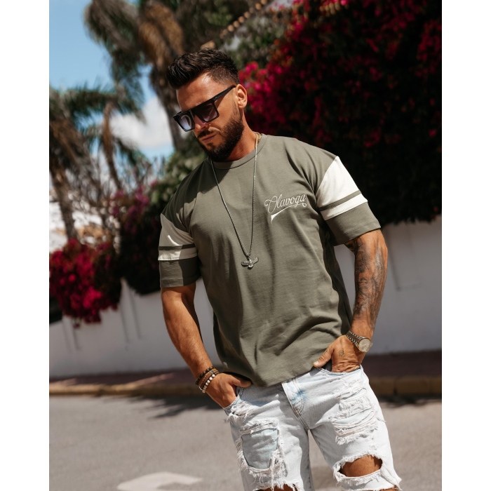 BLUZKA T-SHIRT MĘSKI OVERSIZE OLAVOGA MEN VALDORIN KHAKI