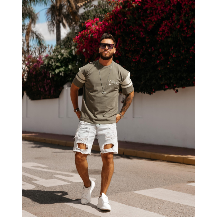 BLUZKA T-SHIRT MĘSKI OVERSIZE OLAVOGA MEN VALDORIN KHAKI