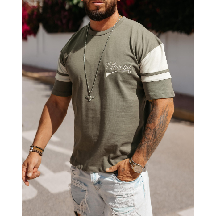 BLUZKA T-SHIRT MĘSKI OVERSIZE OLAVOGA MEN VALDORIN KHAKI