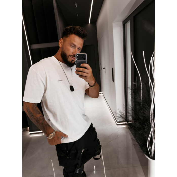 BLUZKA T-SHIRT MĘSKI OVERSIZE OLAVOGA MEN VESPAR ECRU