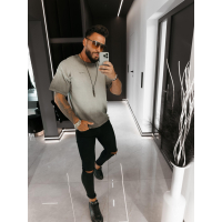 BLUZKA T-SHIRT MĘSKI OVERSIZE OLAVOGA MEN VI MA GRAY