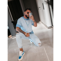 BLUZKA T-SHIRT MĘSKI OVERSIZE OLAVOGA MEN VI MA BLUE