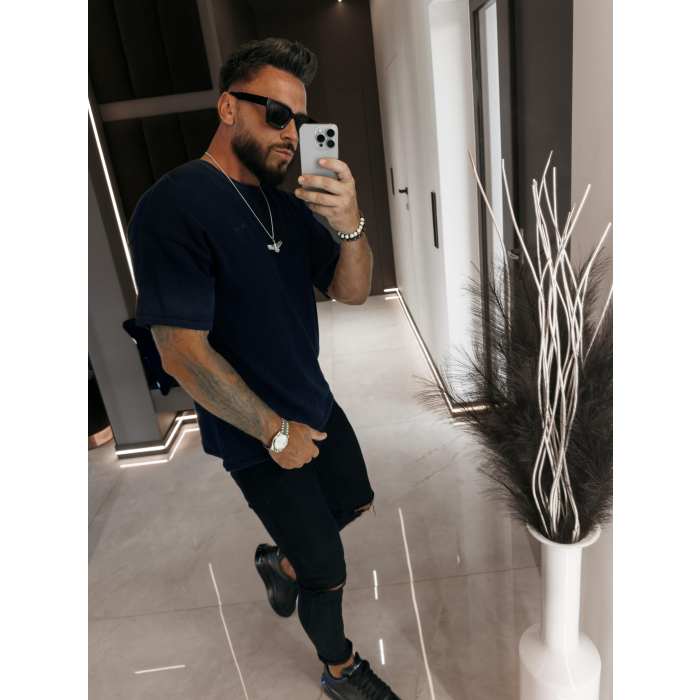 BLUZKA T-SHIRT MĘSKI OVERSIZE OLAVOGA MEN VI MA BLACK
