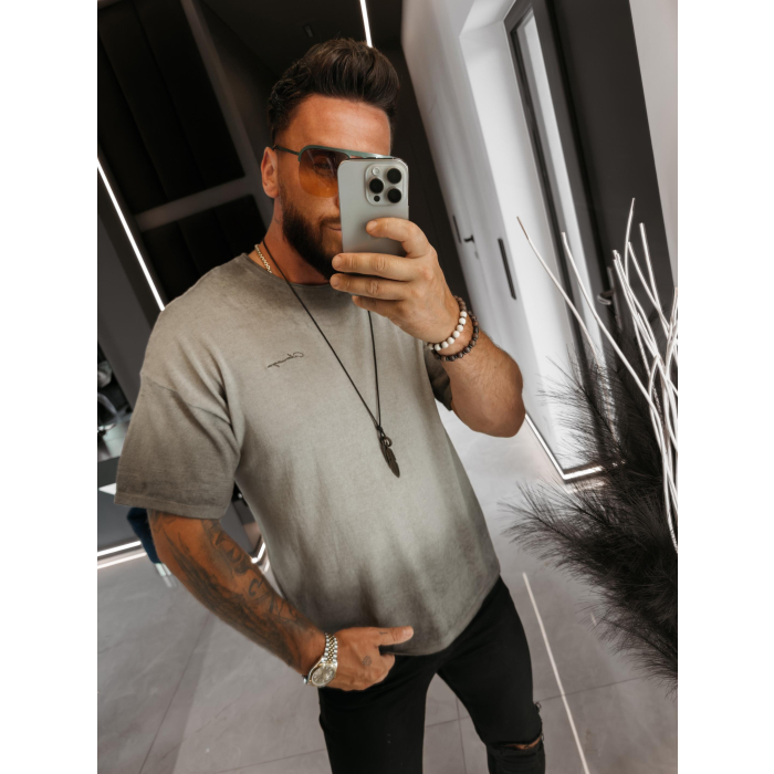 BLUZKA T-SHIRT MĘSKI OVERSIZE OLAVOGA MEN VI MA GRAY