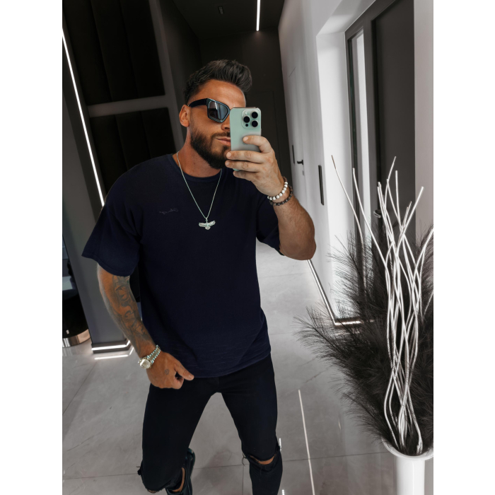 BLUZKA T-SHIRT MĘSKI OVERSIZE OLAVOGA MEN VI MA BLACK