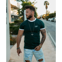 BLUZKA T-SHIRT MĘSKI OVERSIZE OLAVOGA MEN VIROO DEEP EMERALD