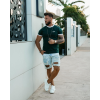 BLUZKA T-SHIRT MĘSKI OVERSIZE OLAVOGA MEN VIROO DEEP EMERALD