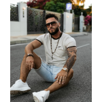 BLUZKA T-SHIRT MĘSKI OVERSIZE OLAVOGA MEN VIROO BEIGE