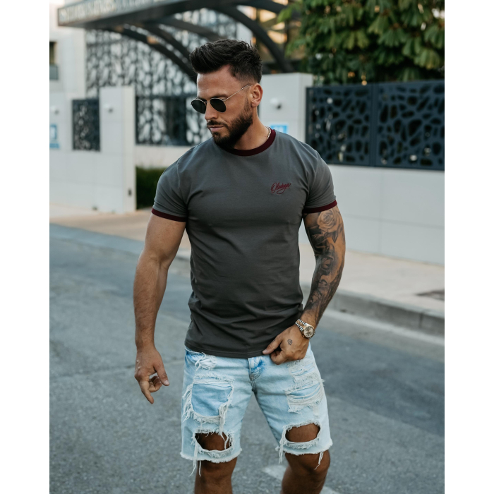 BLUZKA T-SHIRT MĘSKI OVERSIZE OLAVOGA MEN VIROO GRAFIT