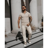 BLUZKA T-SHIRT MĘSKI POLO MEN ZAIN BEIGE