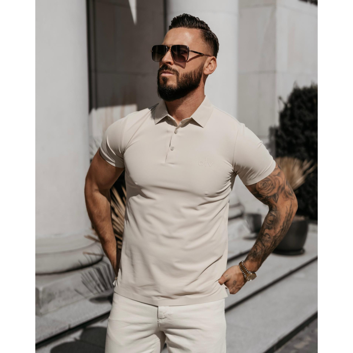 BLUZKA T-SHIRT MĘSKI POLO MEN ZAIN BEIGE