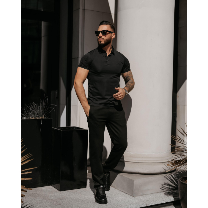 BLUZKA T-SHIRT MĘSKI POLO MEN ZAIN BLACK