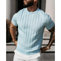 BLUZKA T-SHIRT MĘSKI SWETERKOWY OLAVOGA MEN XAE SKY BLUE