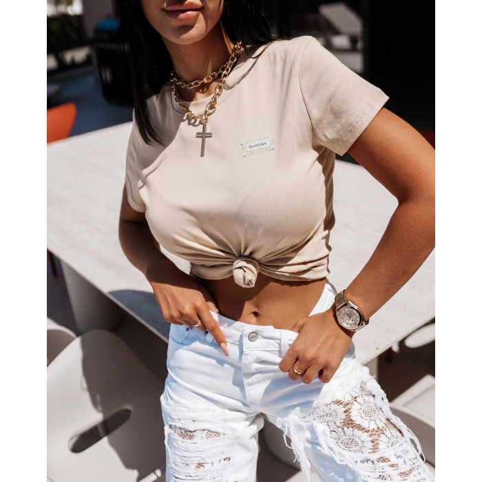 BLUZKA T-SHIRT OLAVOGA ALEXA BEIGE