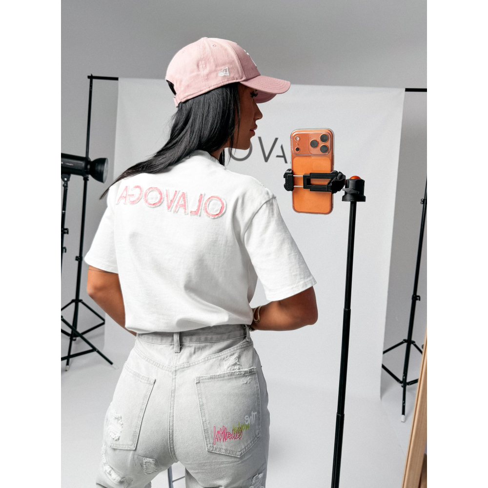 BLUZKA T-SHIRT OLAVOGA BLACK BLUSH ECRU