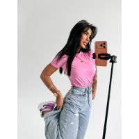 BLUZKA T-SHIRT OLAVOGA BLACK SIENA PINK