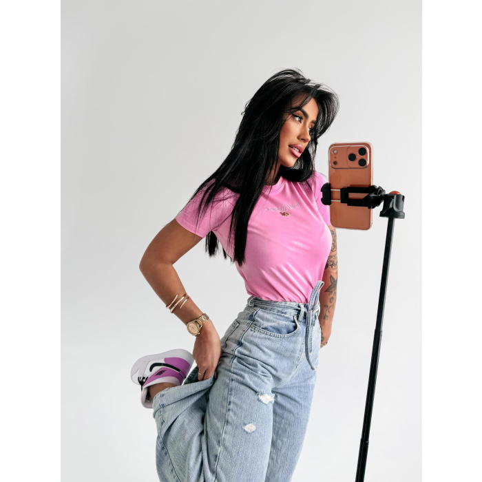 BLUZKA T-SHIRT OLAVOGA BLACK SIENA PINK