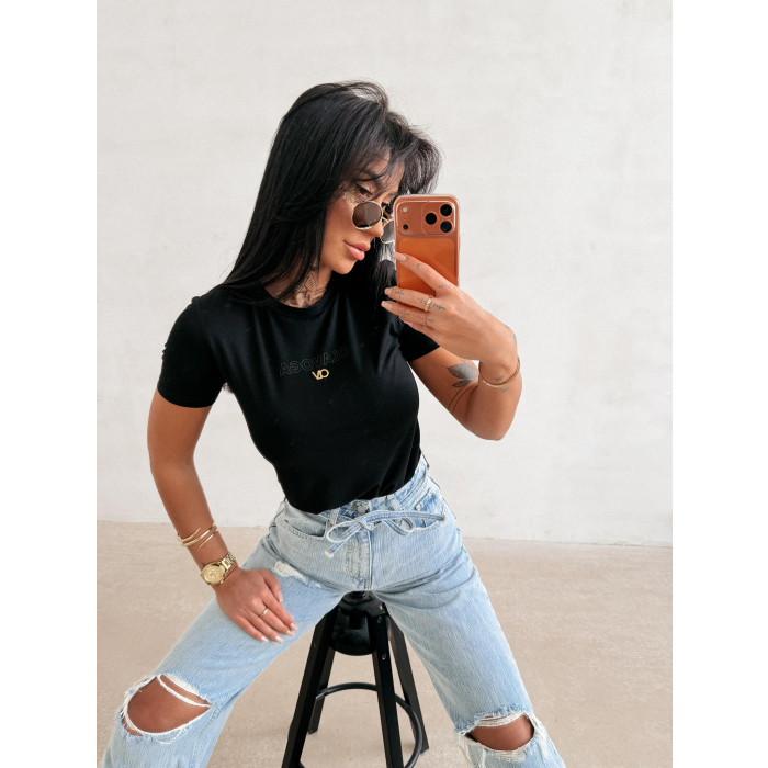 BLUZKA T-SHIRT OLAVOGA BLACK SIENA BLACK