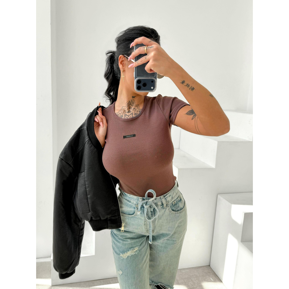 BLUZKA T-SHIRT OLAVOGA MOVENA BROWN