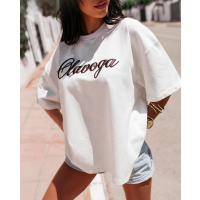 BLUZKA T-SHIRT OVERSIZE OLAVOGA AMYRAL ECRU