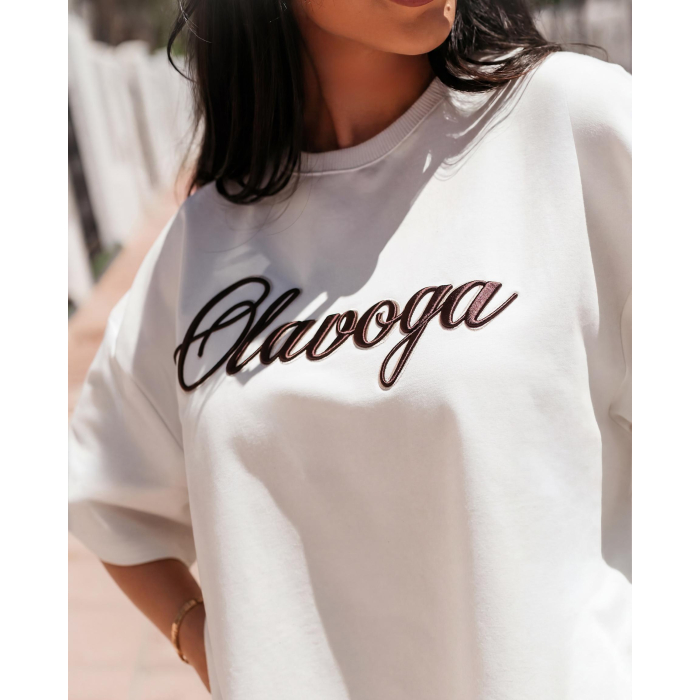 BLUZKA T-SHIRT OVERSIZE OLAVOGA AMYRAL ECRU