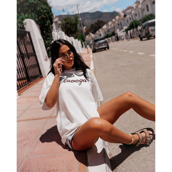BLUZKA T-SHIRT OVERSIZE OLAVOGA AMYRAL ECRU