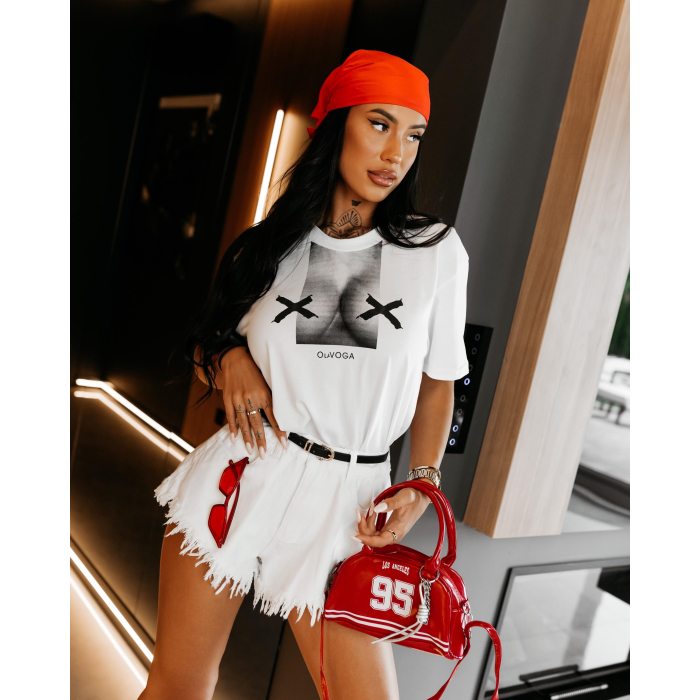 BLUZKA T-SHIRT OVERSIZE OLAVOGA BRESTO ECRU