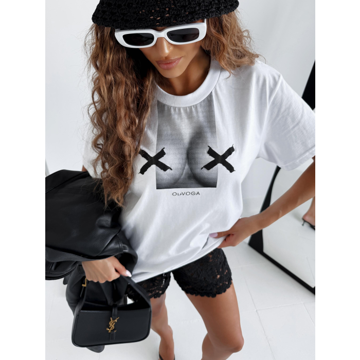 BLUZKA T-SHIRT OVERSIZE OLAVOGA BRESTO ECRU