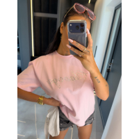 BLUZKA T-SHIRT OVERSIZE OLAVOGA NALARI PUDER PINK
