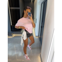 BLUZKA T-SHIRT OVERSIZE OLAVOGA NALARI PUDER PINK