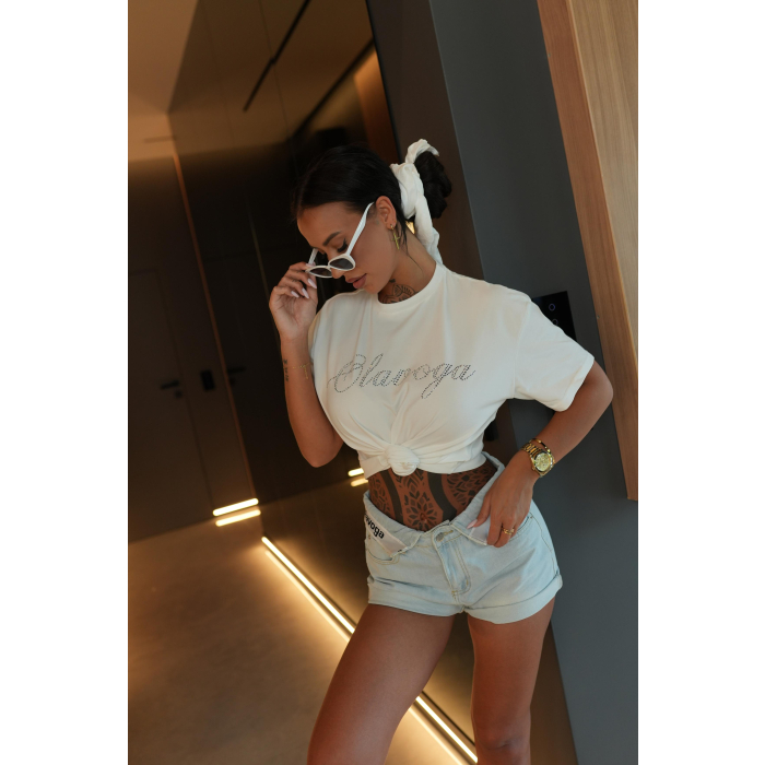 BLUZKA T-SHIRT OVERSIZE OLAVOGA NALARI ECRU