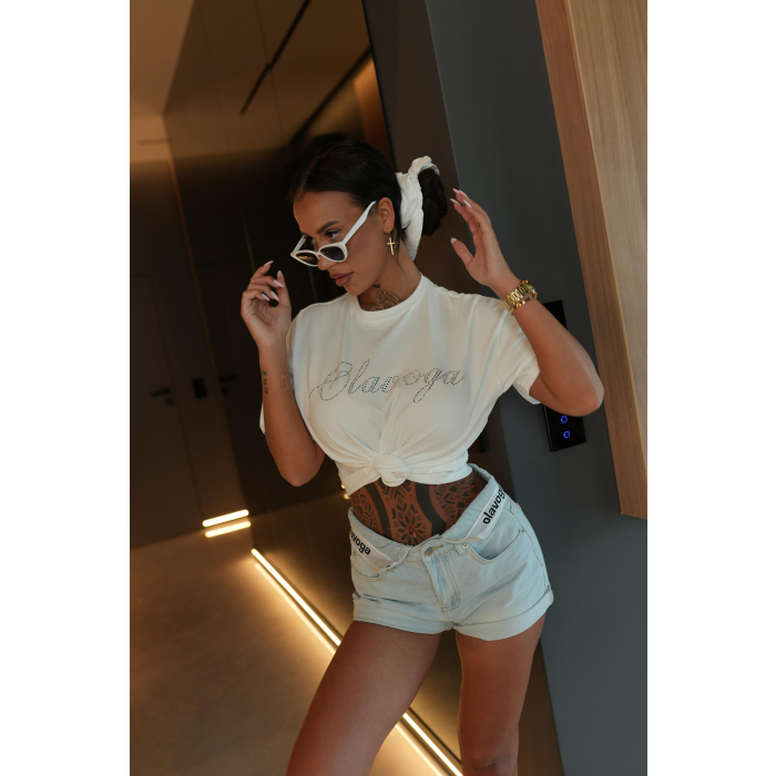 BLUZKA T-SHIRT OVERSIZE OLAVOGA NALARI ECRU