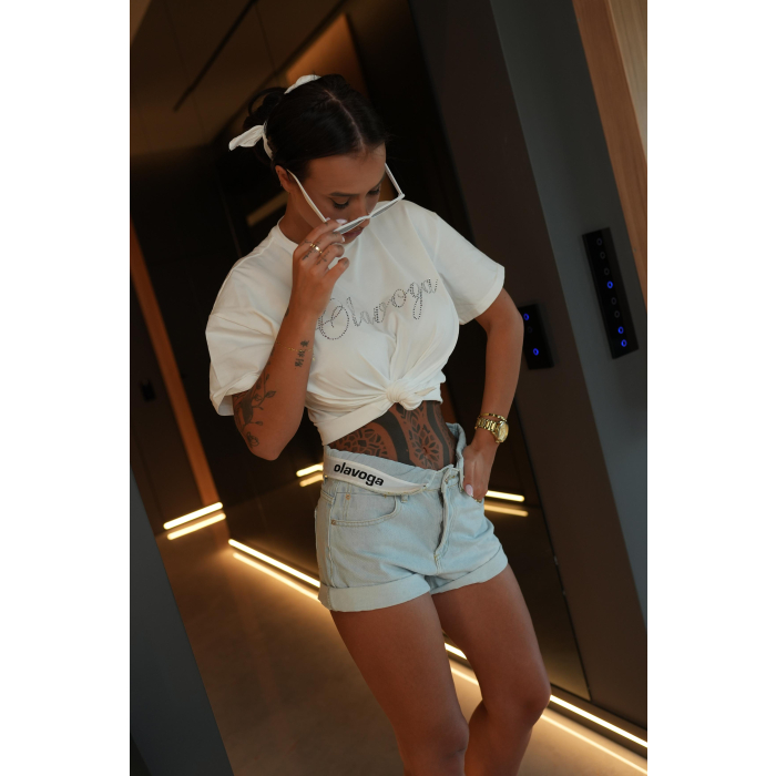 BLUZKA T-SHIRT OVERSIZE OLAVOGA NALARI ECRU