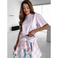 BLUZKA T-SHIRT OVERSIZE OLAVOGA VELAIA PUDER PINK