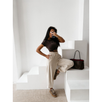 BLUZKA T-SHIRT SLIM OLAVOGA LIVA BROWN
