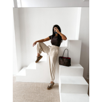 BLUZKA T-SHIRT SLIM OLAVOGA LIVA BROWN